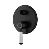 Clasico Wall Mixer Diverter Trim Kit Matt Black / Ceramic Handle Matt Black