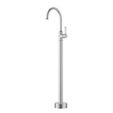 Clasico free standing gooseneck bath mixer Ceramic handle  In Brush Nickel Brushed Nickel