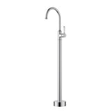 Clasico free standing gooseneck bath mixer Ceramic handle Chrome