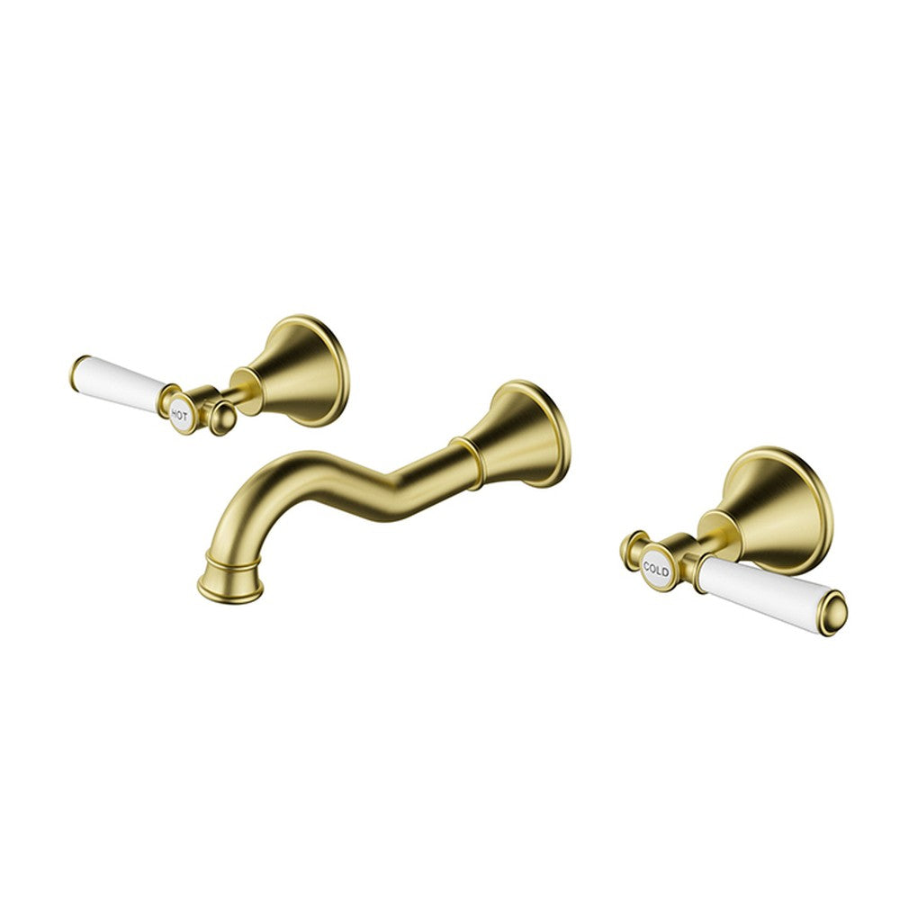 Clasico Bath Set Ceramic Hahdle In Brushed Gold Lead Free Brushed Gold
