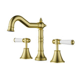 Clasico Basin Set Ceramic Hahdle In Brushed Gold Lead Free Brushed Gold