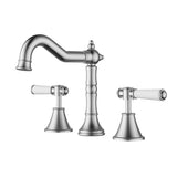 Clasico Basin Set Ceramic Hahdle In Brushed Nickel Lead Free Brushed Nickel