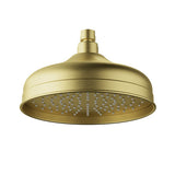 Clasico Shower Head Round Brushed Gold 220mm Brushed Gold
