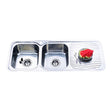 Cora Double Bowl Single Drainer Sink LHB   1180mm Chrome