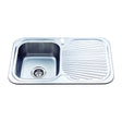 Cora Single Bowl Single Drainer Sink LHB   780mm Chrome