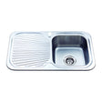 Cora Single Bowl Single Drainer Sink RHB   780mm Chrome