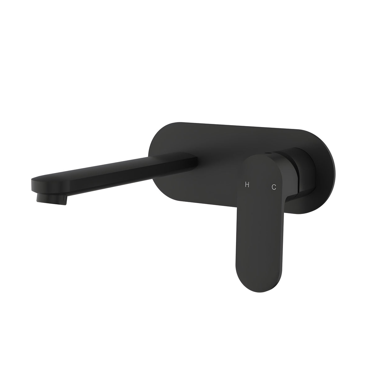 Cora  Ellipse Handle  Wall Basin Mixer  Matt Black Lead Free Matt Black