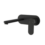 Cora  Ellipse Handle  Wall Basin Mixer  Matt Black Lead Free Matt Black