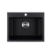 Cora Black Granite Sink 550x440x205 Matt Black