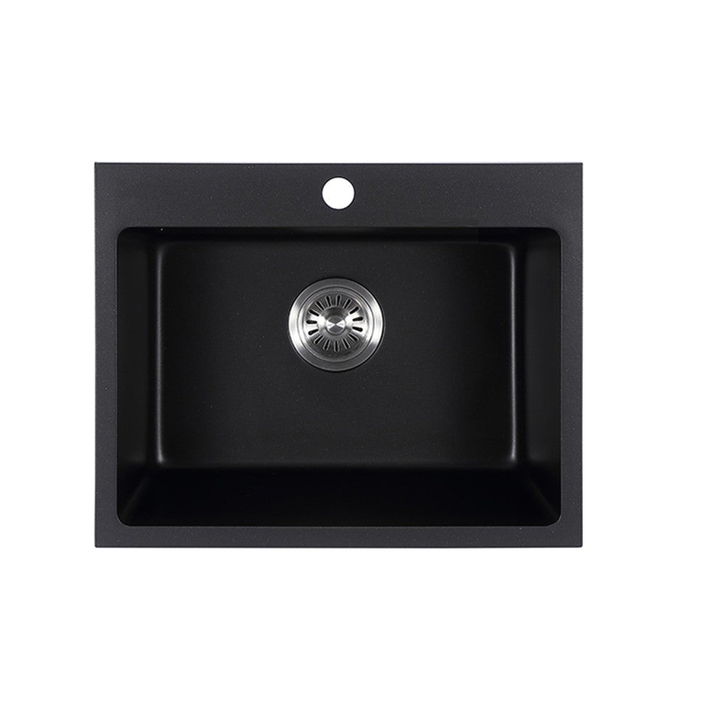 Cora Black Granite Sink 550x440x205 Matt Black