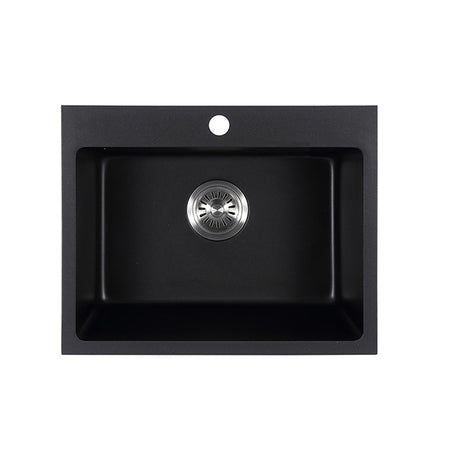Cora Black Granite Sink 550x440x205 Matt Black