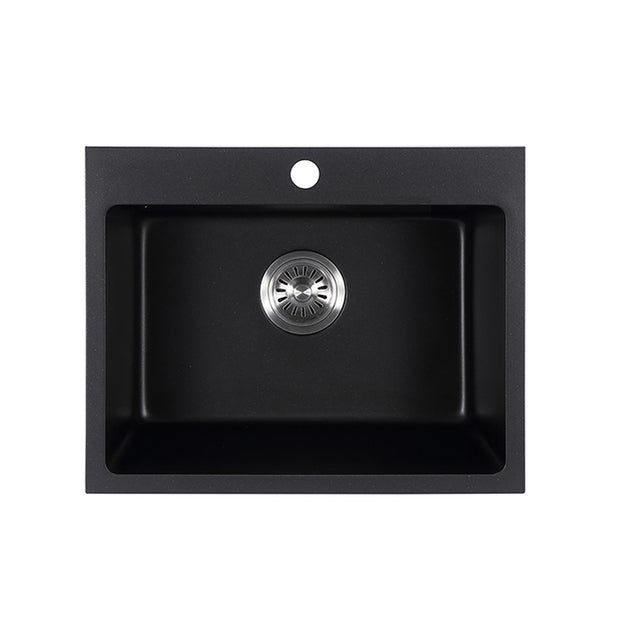 Cora Black Granite Sink 550x440x205 Matt Black