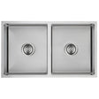 Cora Double Bowl Undermount Sink 93 degree  750mm Chrome