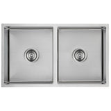 Cora Double Bowl Above / Undermount Sink  750mm Chrome