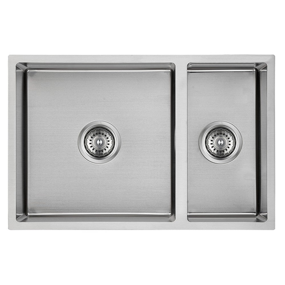 Cora 1 & 1/2 Bowl Undermount Sink 93 degree  670mm Chrome