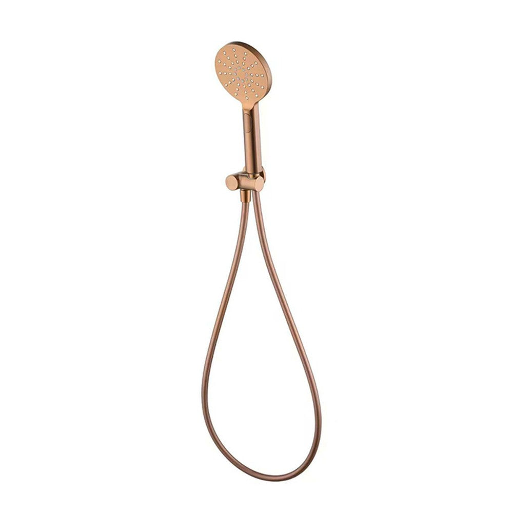 Cora Round Hand Shower On Wall Outlet Bracket Brushde Copper Brushed Copper