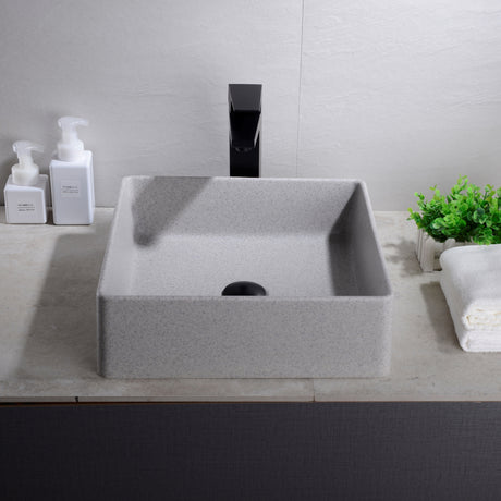 Quartz QZ3838 Above Counter Basin Pop up Waste Included(Square: 380*380*128mm)