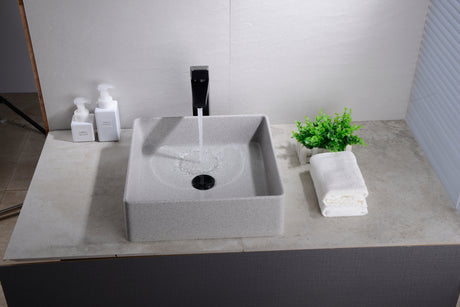 Quartz QZ3838 Above Counter Basin Pop up Waste Included(Square: 380*380*128mm) — detail 2