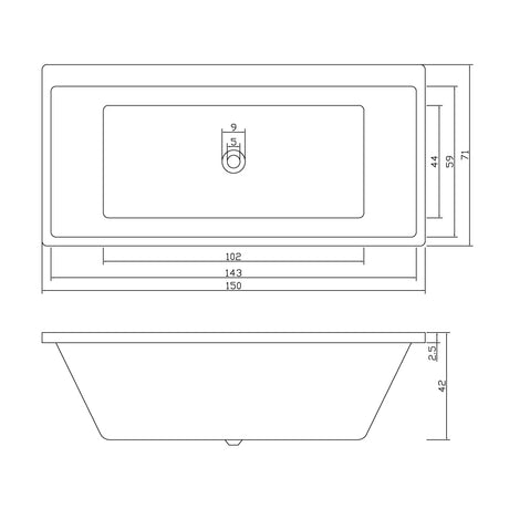 Dunton DIB7101-1500 Freestanding Bathtub — detail 3