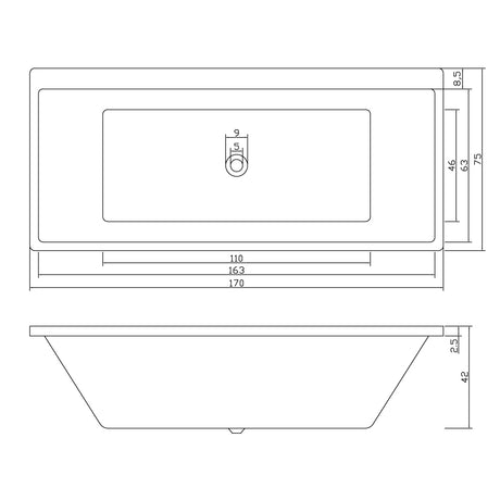 Dunton DIB7101-1700 Freestanding Bathtub — detail 3