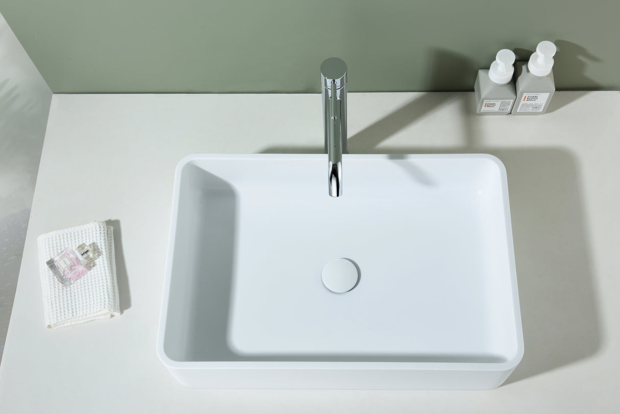 Quartz QZ6040 Above Counter Basin Pop up Waste Included(Rectangle: 600*400*140mm) — detail 3