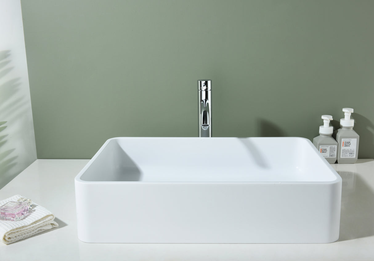 Quartz QZ6040 Above Counter Basin Pop up Waste Included(Rectangle: 600*400*140mm) — detail 2