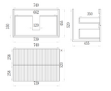 VITO EDINA WALL HUNG VANITY  With Soft Closing Drawers  740*455*520mm EDI74W-CO/PO — detail 3
