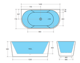 Elivia MBBT-10-1400 Back to Wall Bathtub — detail 4