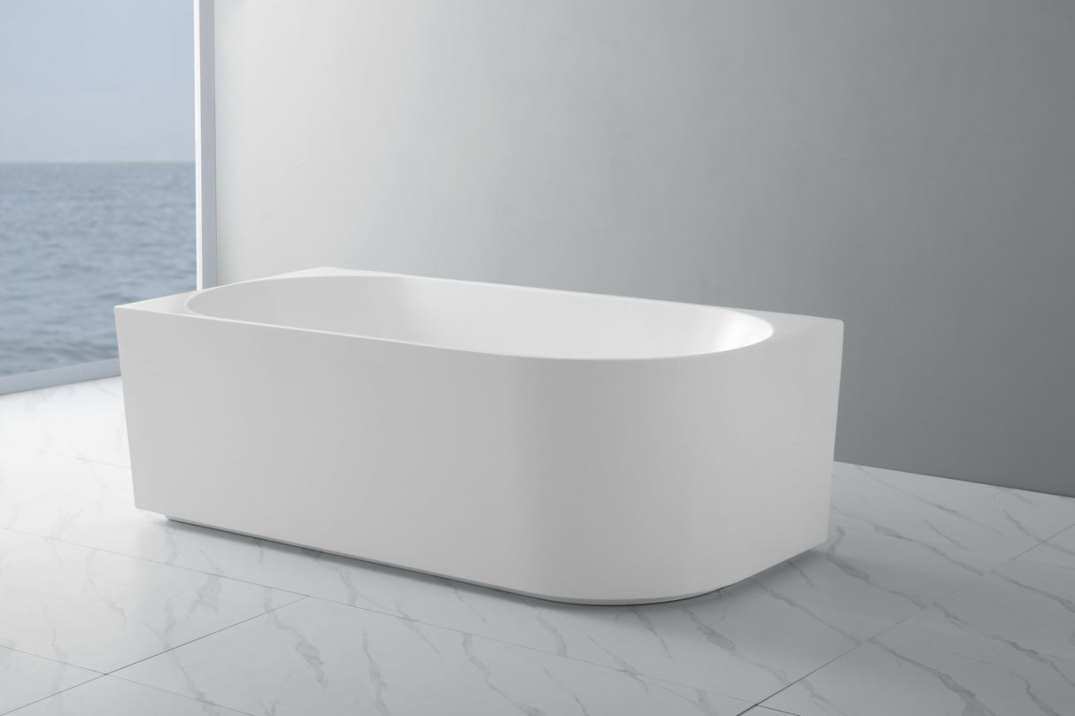 Elivia ELCBT1500L Oval Freestanding Left Corner Bathtub