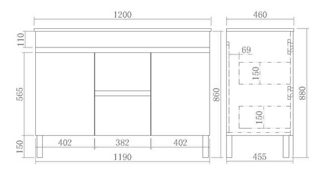 Evie Oak Free-Standing PVC Vanity EV124DL-OAK — detail 2
