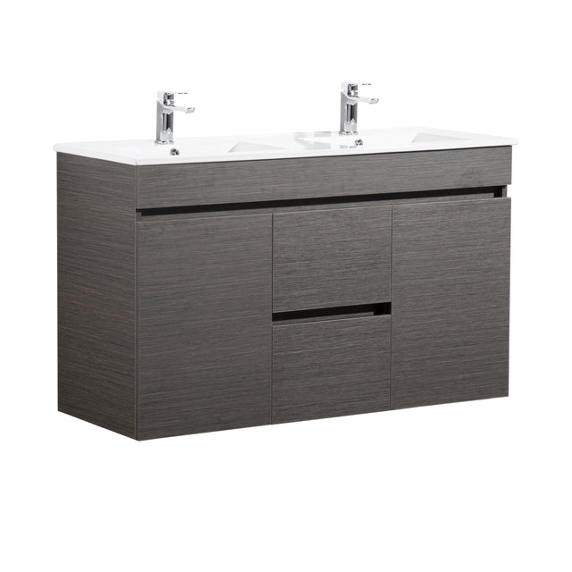 Evie Dark Brown Wall-Hung PVC Vanity EV124DWH-DB