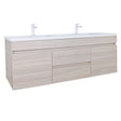 Evie Oak Wall-Hung PVC Vanity EV124DWH-OAK
