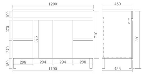 Evie Oak Free-Standing PVC Vanity EV124L-OAK — detail 2