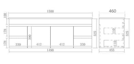 Evie Oak Wall-Hung PVC Vanity EV154WH-OAK — detail 2