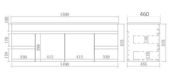 Evie Dark Brown Wall-Hung PVC Vanity EV154WH-DB — detail 2