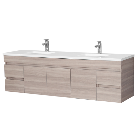 Evie Oak Wall-Hung PVC Vanity EV184WH-OAK