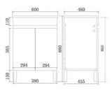 Evie Dark Brown Free-Standing PVC Vanity Evie EV64L-DB — detail 2
