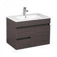 Evie Dark Brown Wall-Hung PVC Vanity EV74LWH-DB