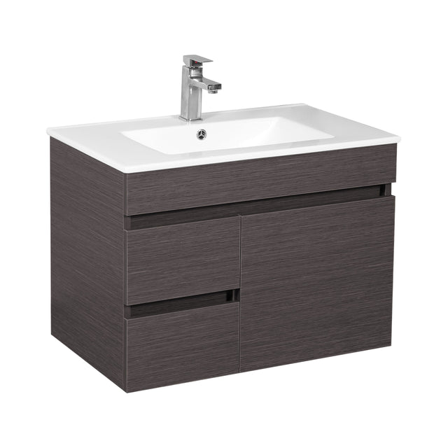 Evie Dark Brown Wall-Hung PVC Vanity EV74LWH-DB