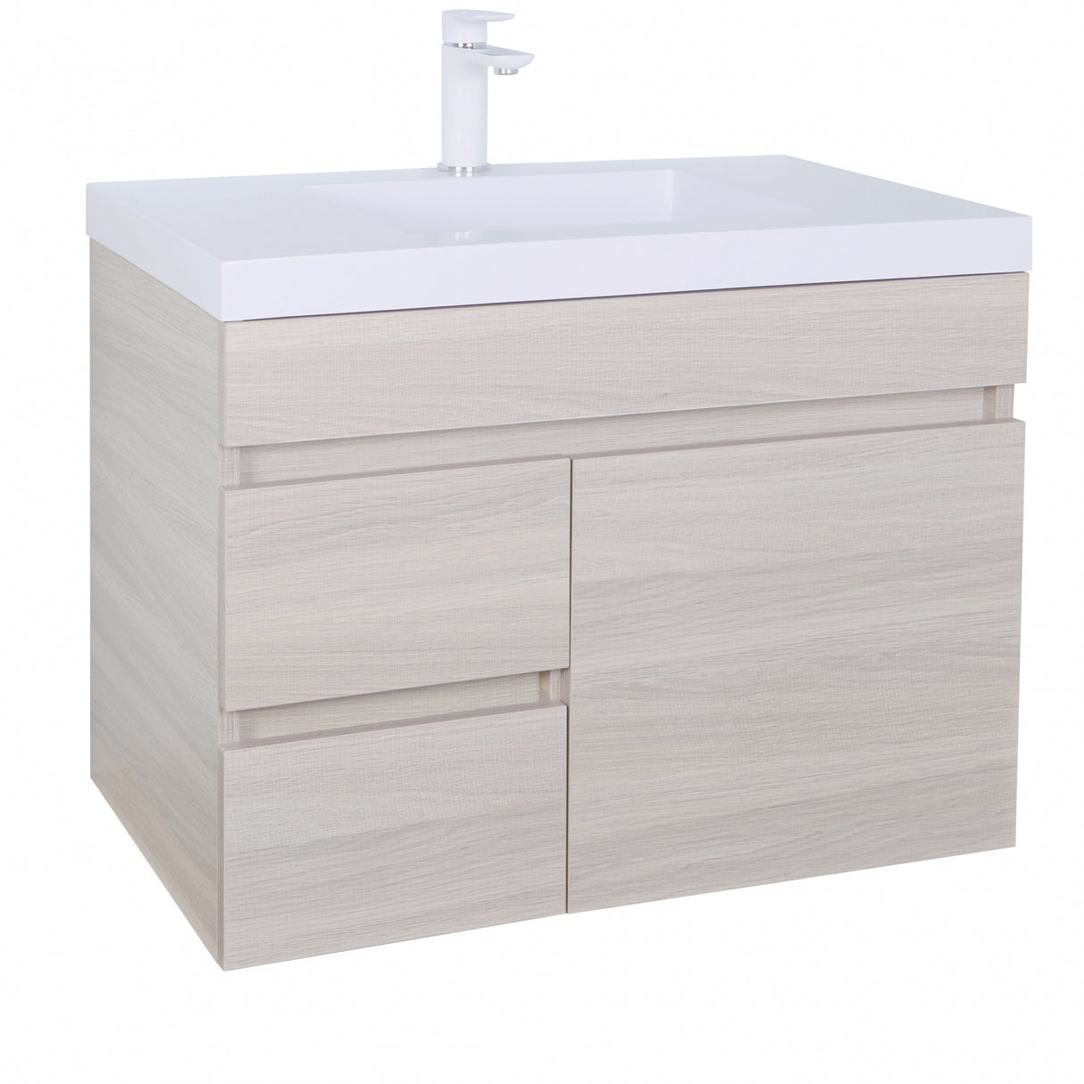 Evie Oak Wall-Hung PVC Vanity EV74LWH-OAK