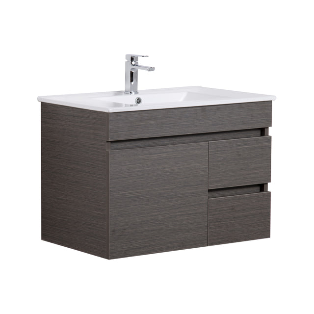 Evie Dark Brown Wall-Hung PVC Vanity EV74RWH-DB