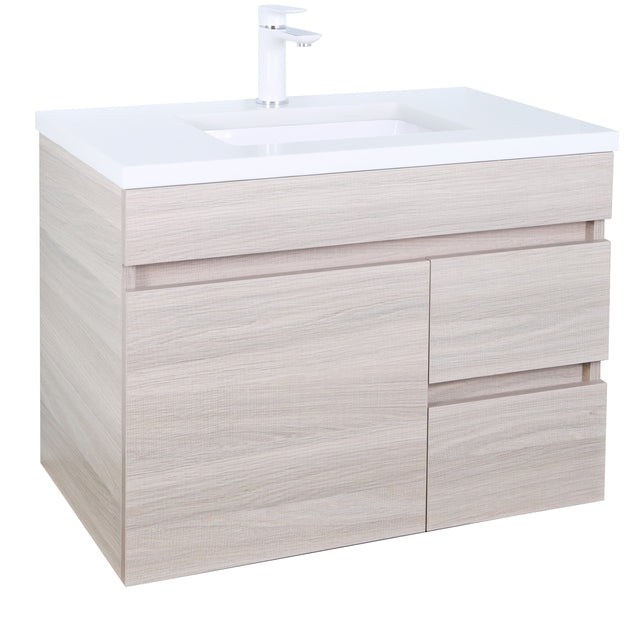Evie Oak Wall-Hung PVC Vanity EV74RWH-OAK