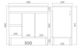 Evie Oak Free-Standing PVC Vanity EV94LL-OAK — detail 2