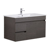Evie Dark Brown Wall-Hung PVC Vanity EV94LWH-DB