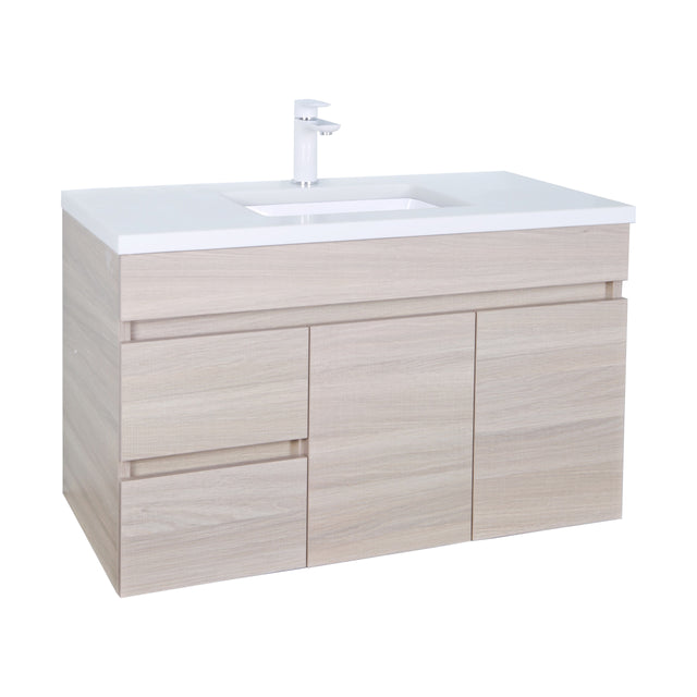 Evie Oak Wall-Hung PVC Vanity EV94LWH-OAK