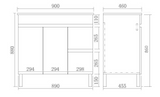 Evie Oak Free-Standing PVC Vanity EV94RL-OAK — detail 2
