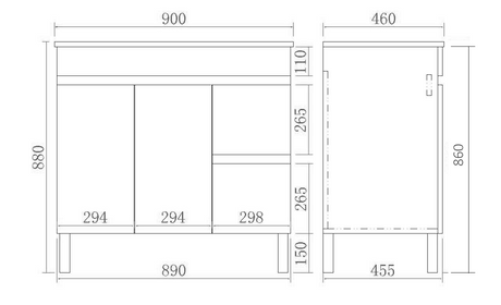 Evie Dark Brown Free-Standing PVC Vanity EV94RL-DB — detail 2
