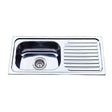 Eden Single Bowl & Single Drainer Sink LHB   765mm Chrome