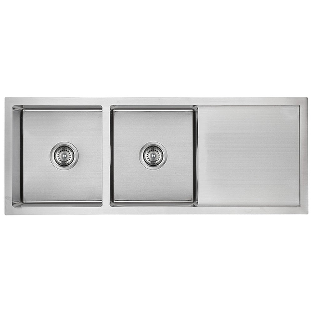 Eden Double Bowl Single Drainer Sink  1160mm Chrome