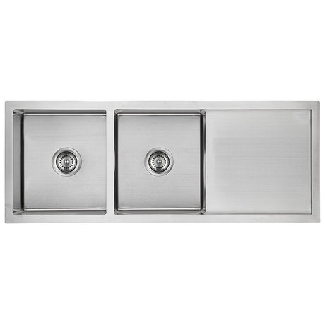 Eden Double Bowl Single Drainer Sink  1160mm Chrome